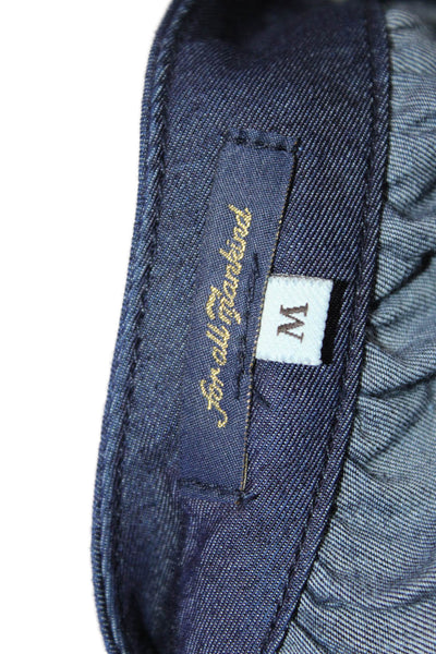7 For All Mankind Womens Denim One Shoulder Long Sleeves Dress Blue Size Medium