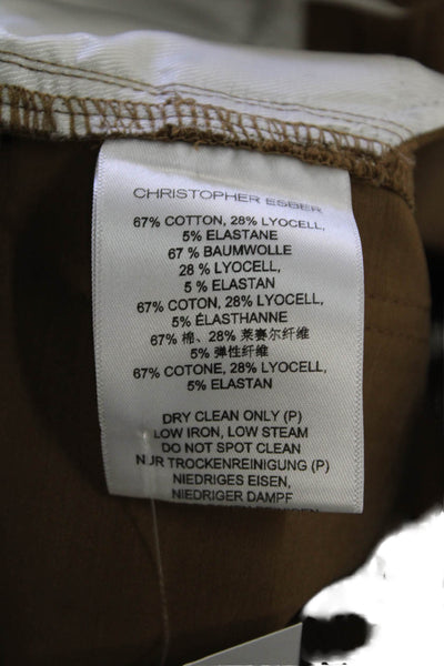 Christopher Esber Womens High Rise Wide Leg Pants Brown Cotton Size 4