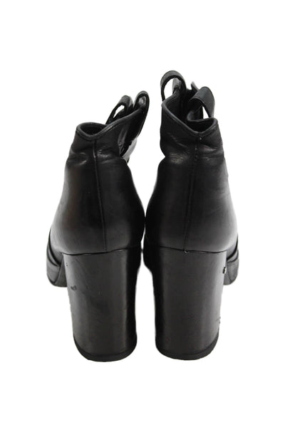 Lauren Decade Womens Leather Pull On Pete Ankle Boots Black Sie 38.5 8.5