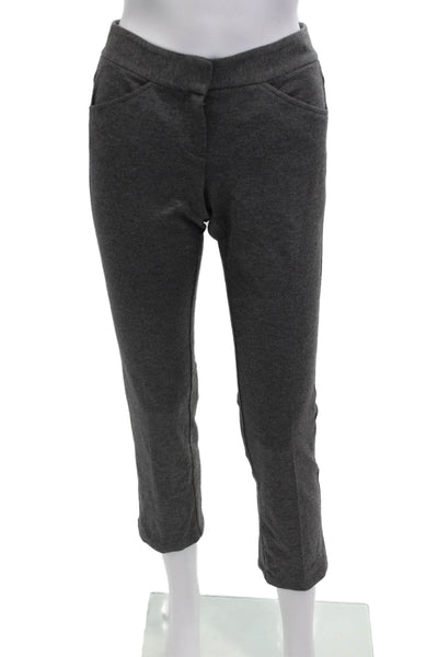 Theory Women's Hood Closure Straight Leg Casual Pants Gray Size 2