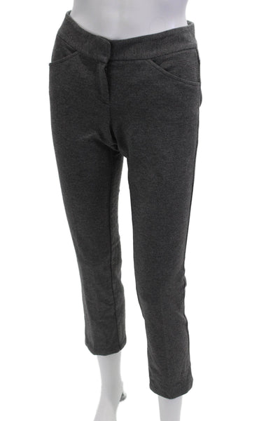 Theory Women's Hood Closure Straight Leg Casual Pants Gray Size 2