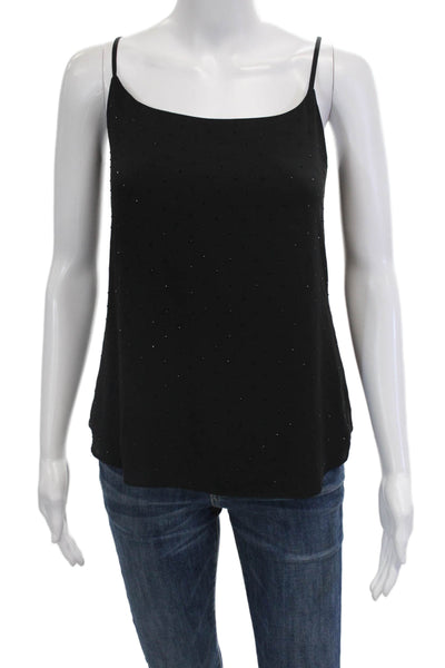 Bailey 44 Womens Silk Textured Spaghetti Strap Beaded Tank Top Black Size S