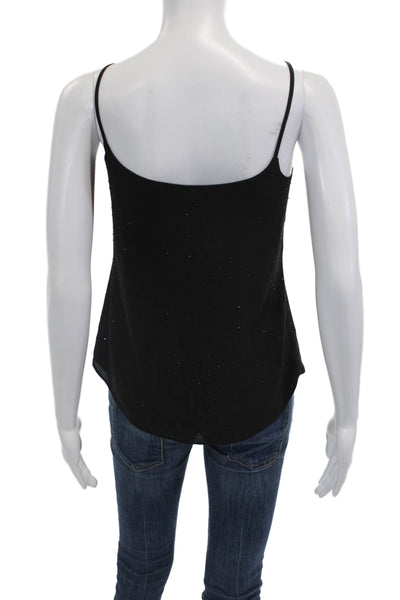 Bailey 44 Womens Silk Textured Spaghetti Strap Beaded Tank Top Black Size S