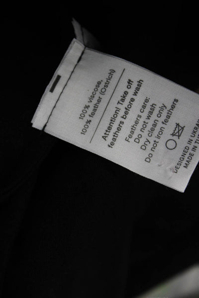 Sleeper Womens Button Front Long Sleeve Collared V Neck Shirt Black Size Small