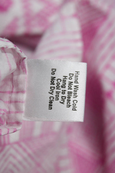 Bella Tu Womens Cotton Geometric Print Embellished Tunic Blouse Pink Size S