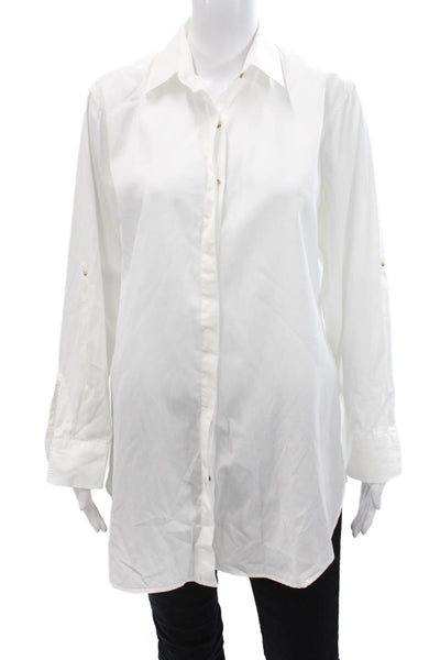 MiH Jeans Womens Cotton Collar Long Sleeve Button Down Shirt White Size S