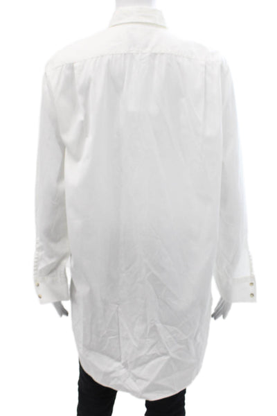 MiH Jeans Womens Cotton Collar Long Sleeve Button Down Shirt White Size S
