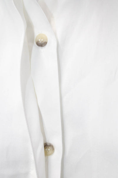 MiH Jeans Womens Cotton Collar Long Sleeve Button Down Shirt White Size S