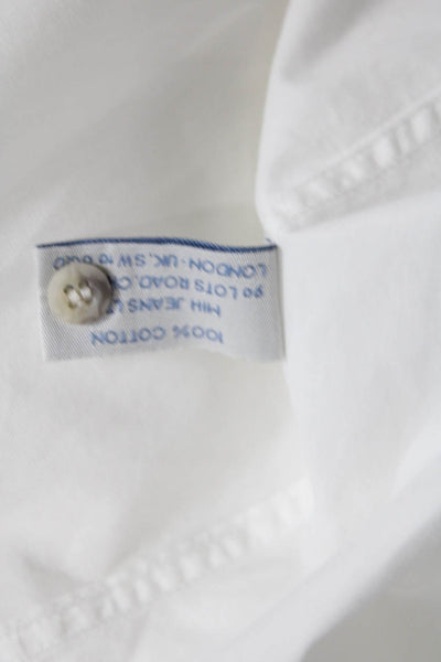 MiH Jeans Womens Cotton Collar Long Sleeve Button Down Shirt White Size S