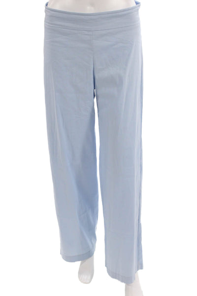 Avenue Montaigne Womens Cotton Blend Mid-Rise Straight Leg Pants Blue Size 2