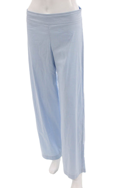 Avenue Montaigne Womens Cotton Blend Mid-Rise Straight Leg Pants Blue Size 2