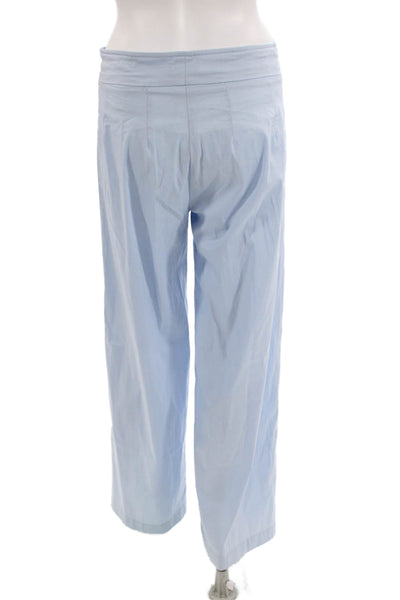 Avenue Montaigne Womens Cotton Blend Mid-Rise Straight Leg Pants Blue Size 2