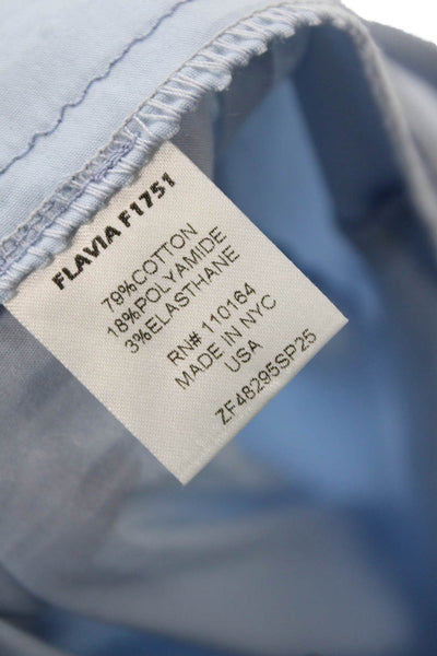Avenue Montaigne Womens Cotton Blend Mid-Rise Straight Leg Pants Blue Size 2