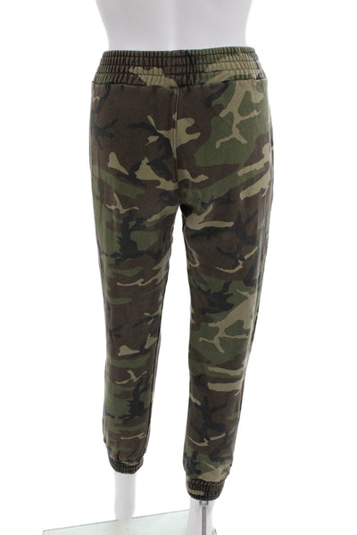 R+A Womens Elastic Waistband Camouflage Jogger Pants Brown Size XS