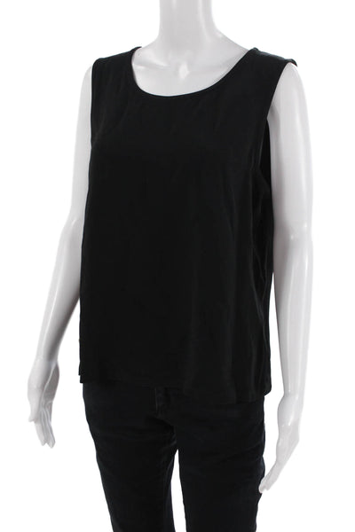 Sonia Rykiel Womens Scoop Neck Zip Back Crystal Detail Sleeveless Top Black Sz44