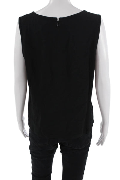 Sonia Rykiel Womens Scoop Neck Zip Back Crystal Detail Sleeveless Top Black Sz44