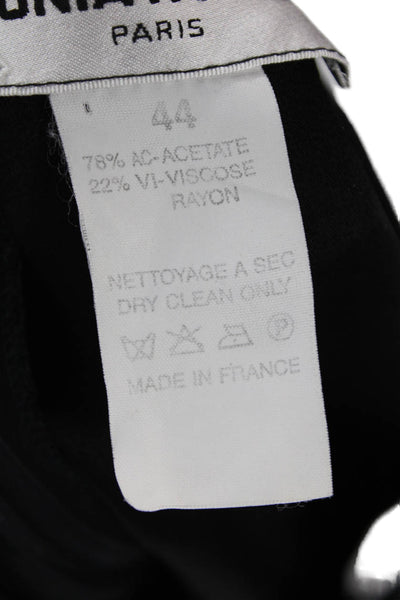 Sonia Rykiel Womens Scoop Neck Zip Back Crystal Detail Sleeveless Top Black Sz44