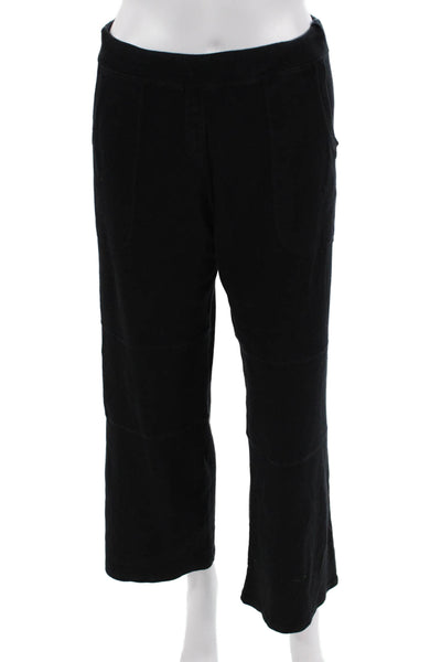 Sonia Rykiel Womens Elastic High Waisted Wide Leg Sweatpants Black Size M