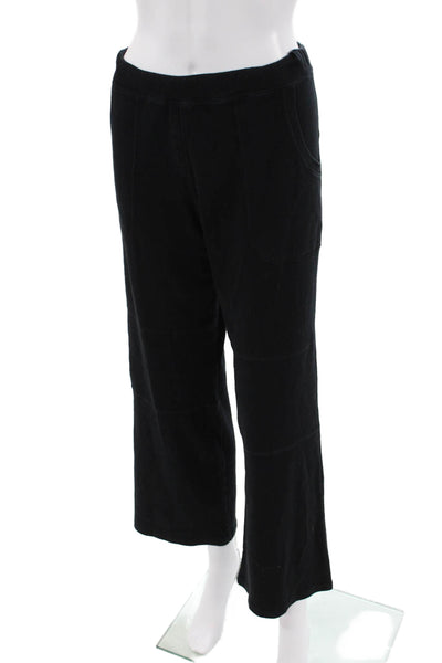 Sonia Rykiel Womens Elastic High Waisted Wide Leg Sweatpants Black Size M