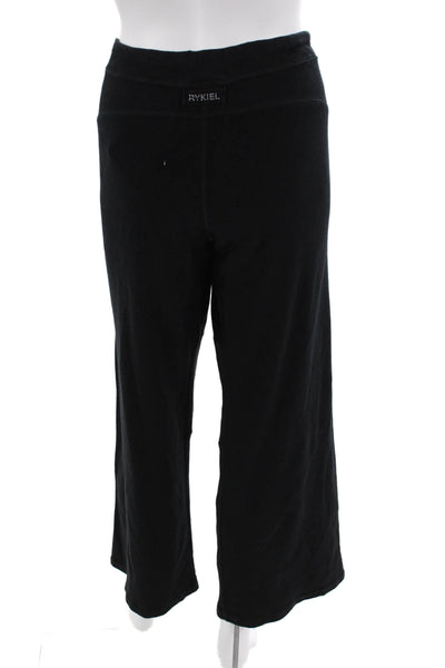 Sonia Rykiel Womens Elastic High Waisted Wide Leg Sweatpants Black Size M