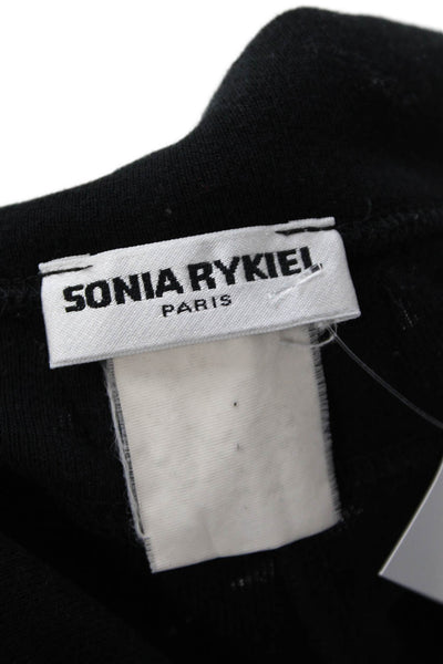 Sonia Rykiel Womens Elastic High Waisted Wide Leg Sweatpants Black Size M