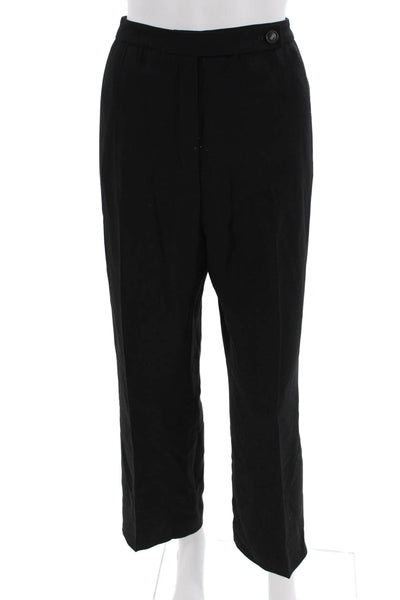 Sonia Rykiel Womens Wool High Waisted Pleated Trouser Pants Black Size 44