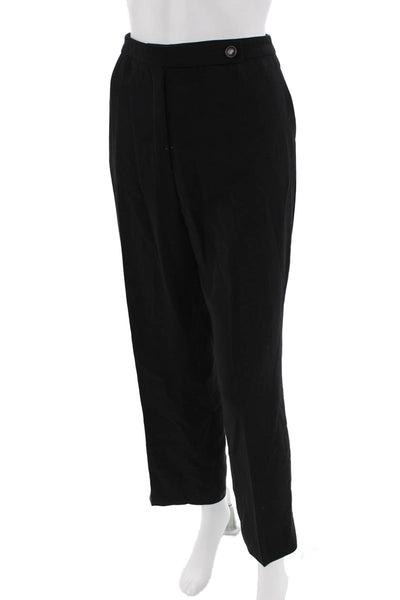 Sonia Rykiel Womens Wool High Waisted Pleated Trouser Pants Black Size 44