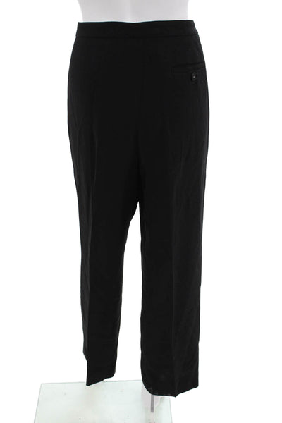 Sonia Rykiel Womens Wool High Waisted Pleated Trouser Pants Black Size 44