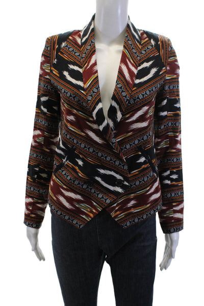 Twelfth Street by Cynthia Vincent Womens Abstract Open Blazer Brown Size 2
