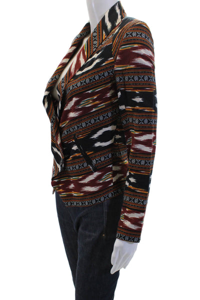 Twelfth Street by Cynthia Vincent Womens Abstract Open Blazer Brown Size 2
