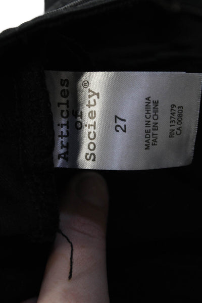 Articles of Society Women Ankle Cropped High Waist Black Pants Size 27