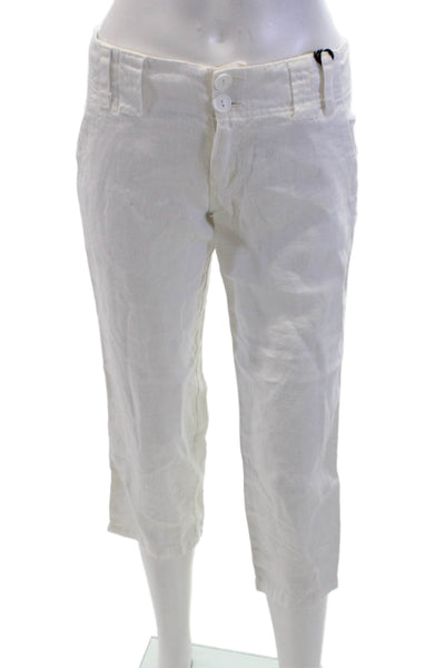 Sanctuary Women's Button Closure Cotton Ankle Pants White Size 25