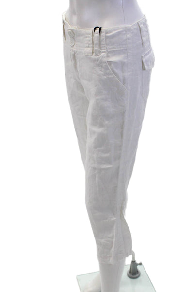 Sanctuary Women's Button Closure Cotton Ankle Pants White Size 25