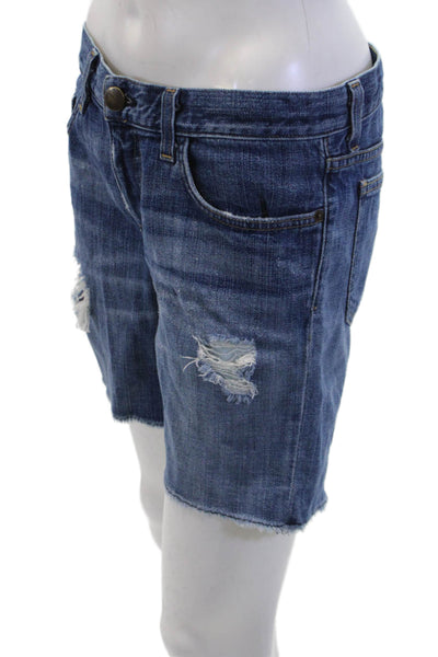 Current/Elliott Women's Medium Wash Distress Five Pocket Bermuda Shorts Size 25
