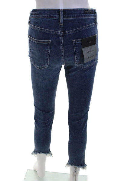 Citizens of Humanity Women Ankle Cropped Skinny Jeans Dark Blue Mid-Rise Size 25