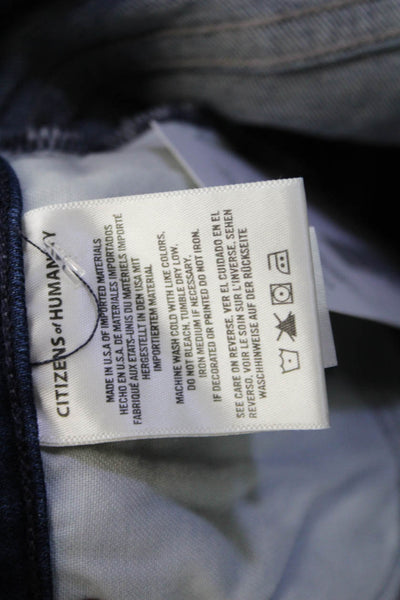 Citizens of Humanity Women Ankle Cropped Skinny Jeans Dark Blue Mid-Rise Size 25