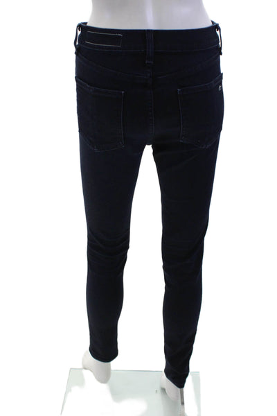 Rag & Bone Womens Ankle Skinny Jeans Dark Blue Mid-Rise Button Closure Size 26
