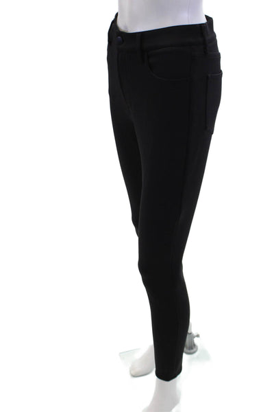 J Brand Women's Button Closure Pocket Straight Leg Pants Black Size 27
