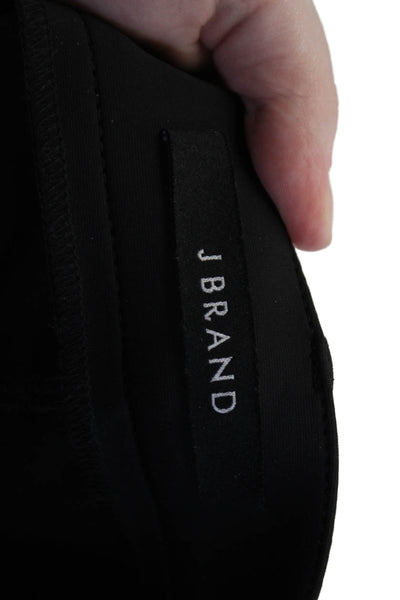 J Brand Women's Button Closure Pocket Straight Leg Pants Black Size 27