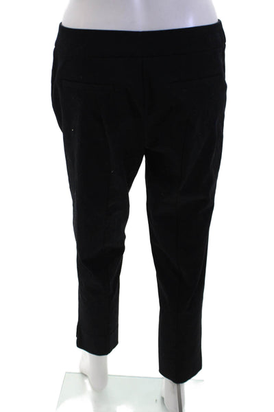Ecru Women's Flat Front Hook Closure Straight Leg Dress Pants Black Size 4