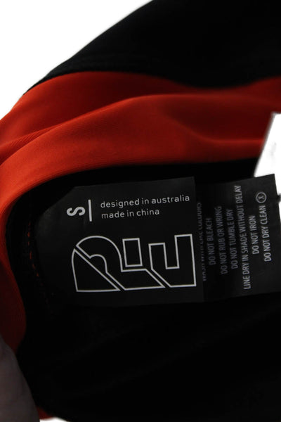PE Nation Womens Pull On High Rise Athletic Leggings Black Red Size Small