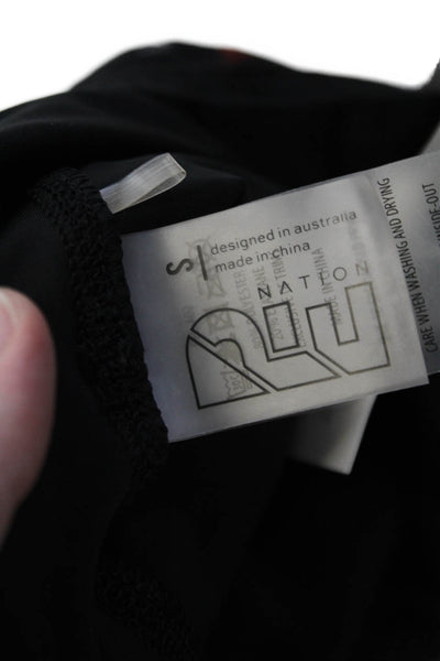 PE Nation Womens Striped Sides Pull On High Rise Leggings Black Size Small