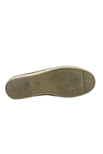 Manebi Womens Suede Round Toe Slip On Espadrille Flats Green Size 8