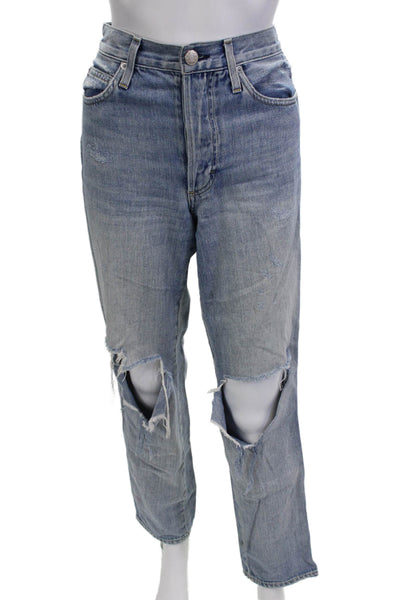 Amo Women Boyfriend Cropped Blue Jeans Size 25