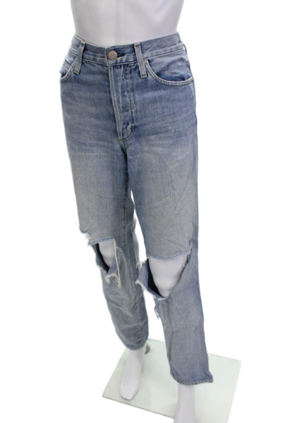 Amo Women Boyfriend Cropped Blue Jeans Size 25