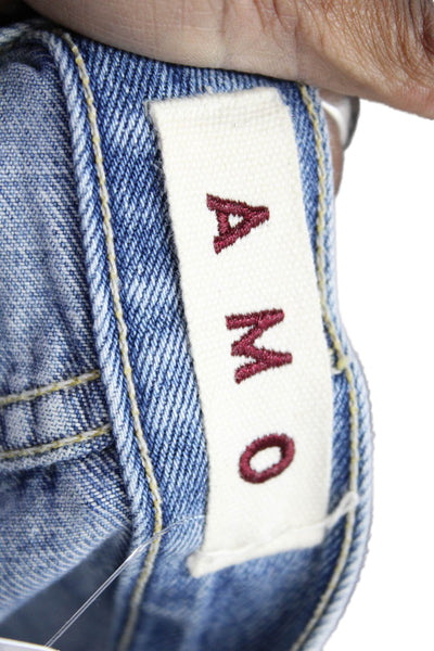 Amo Women Boyfriend Cropped Blue Jeans Size 25