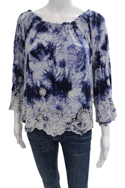 Romeo + Juliet Couture Womens Off The Shoulder Blouse Blue Size L