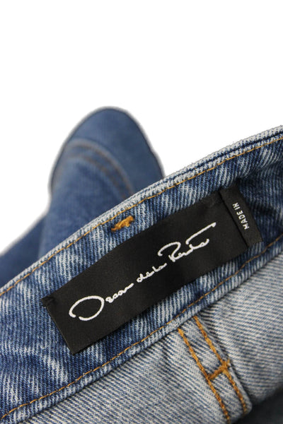 Oscar de la Renta Women Dark Blue High Rise Bootcut Flared Jeans Size 2