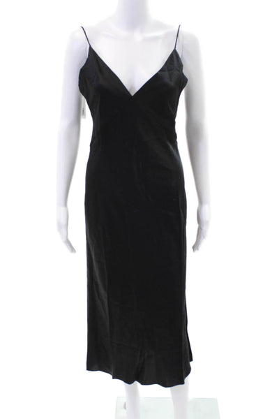 Olivia von Halle Womens Issa Jet Black Slip - Jet Black Size S