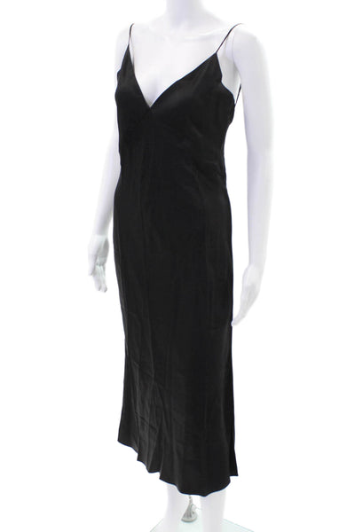 Olivia von Halle Womens Issa Jet Black Slip - Jet Black Size S